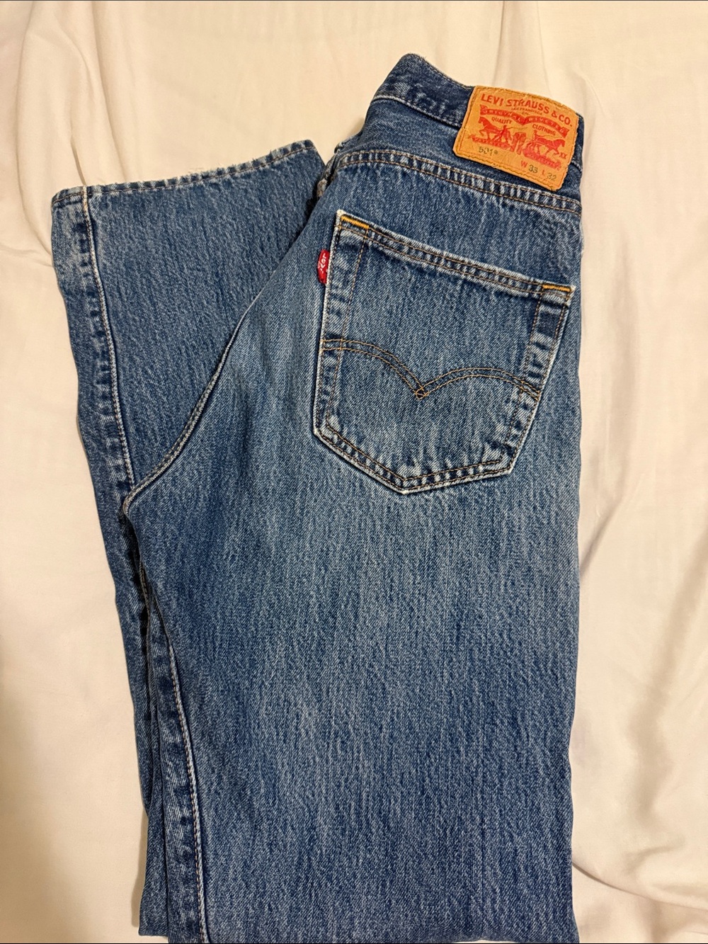 Levi's Men's Straight Jeans in Classic Blue Denim